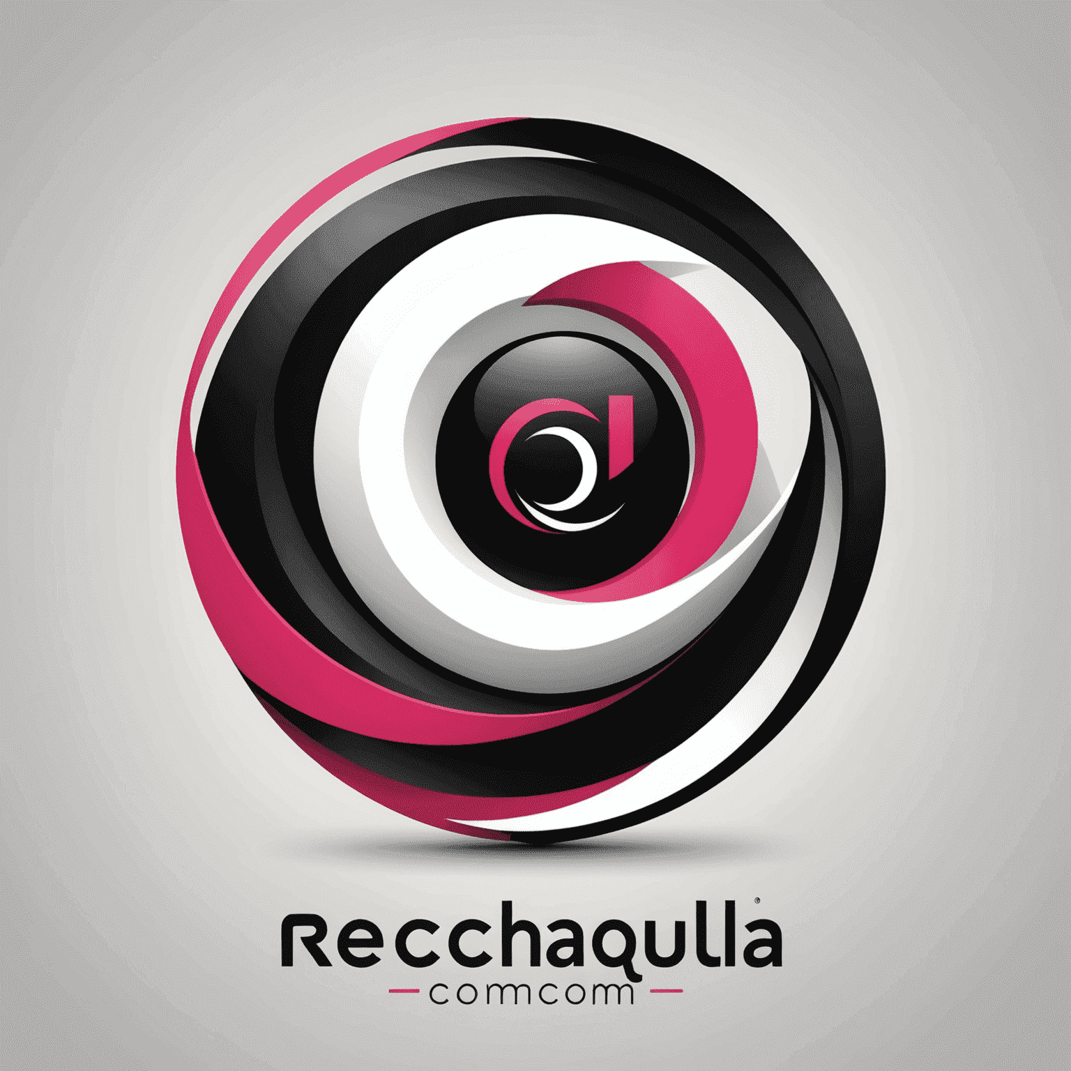 شعار rechaqula_com يظهر تصميمًا حديثًا يجمع بين الأحمر والوردي والأسود والأبيض، ويعكس مفهوم حلول الاتصالات المتنقلة في الإمارات