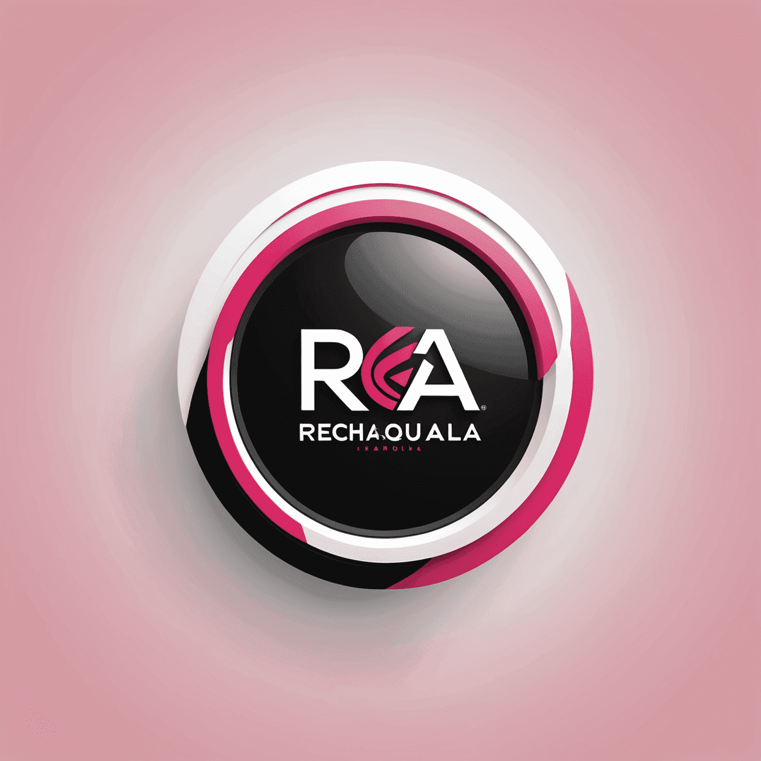 شعار rechaqula_com يظهر تصميمًا حديثًا يجمع بين الأحمر والوردي والأسود والأبيض، ويعكس مفهوم حلول الاتصالات المتنقلة في الإمارات